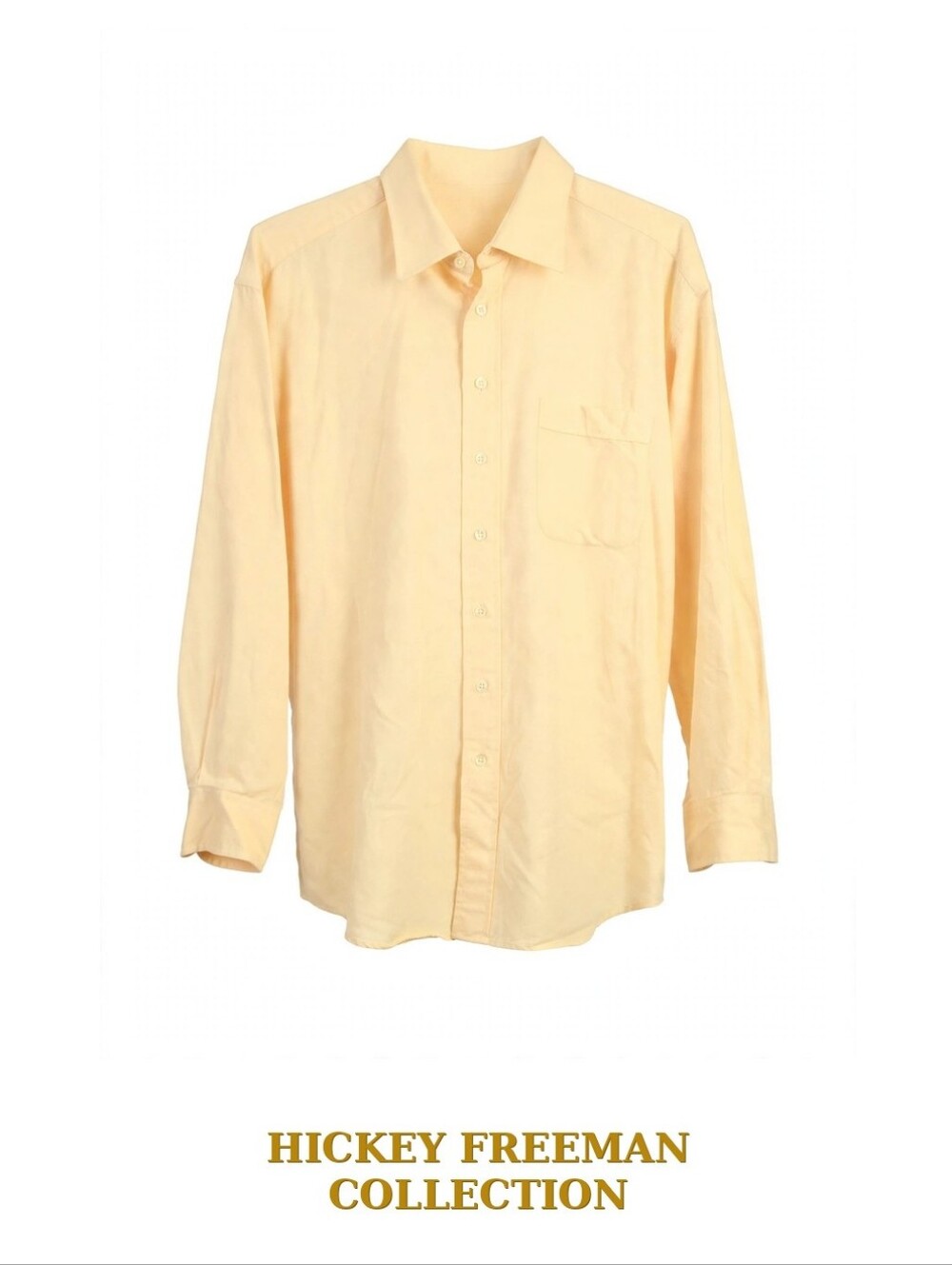 Hickey Freeman Collection Shirt 16.5 33 Light Yellow 100% Cotton CA 01850